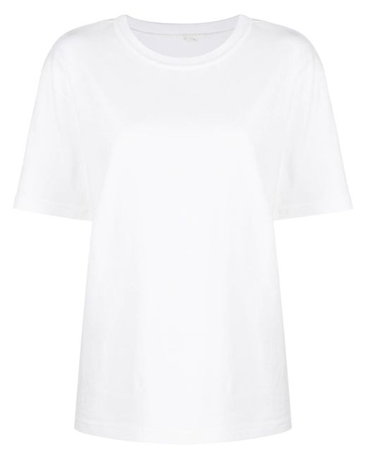 Alexander Wang Essential Jersey Short Sleeve Tee With Puff Logo And Bound Neck