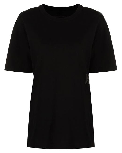 Alexander Wang Essential Jersey Short Sleeve Tee With Puff Logo And Bound Neck