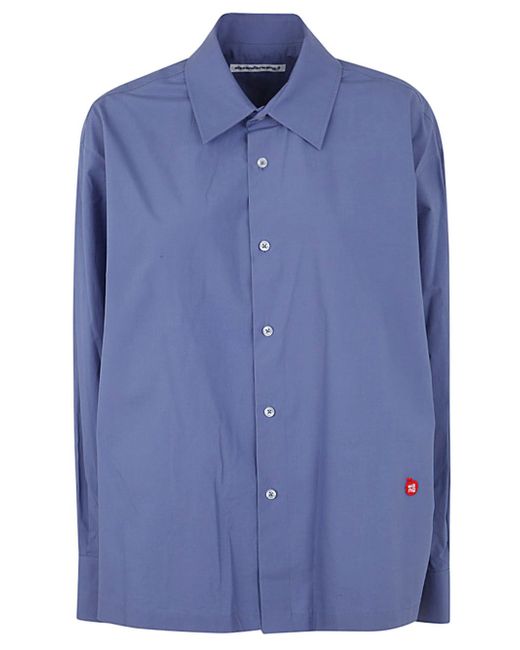 Alexander Wang Button Up Long Sleeve Shirt With Logo Apple Patch