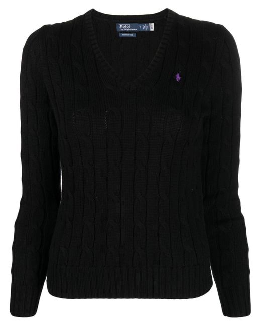 Polo Ralph Lauren V Neck Braided Sweater