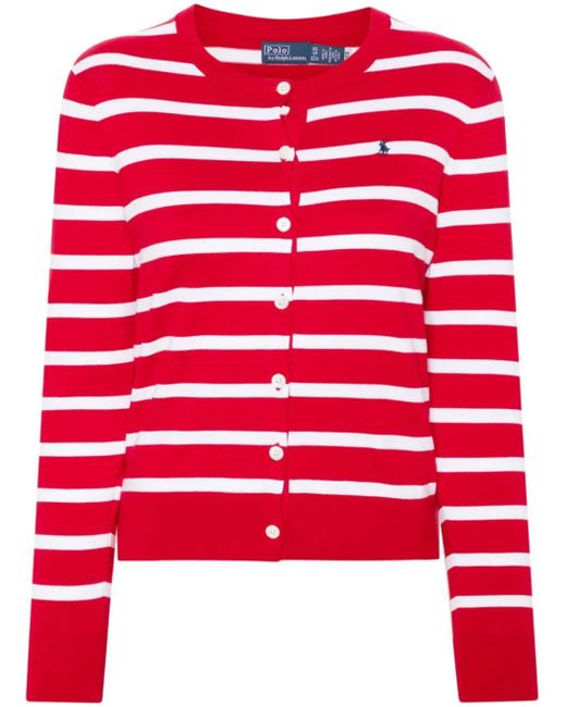 Polo Ralph Lauren Long Sleeves Crew Neck Braided Striped Sweater