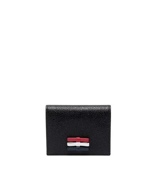Thom Browne 3-bow Double Card Holder Pebble Grain L10 H8