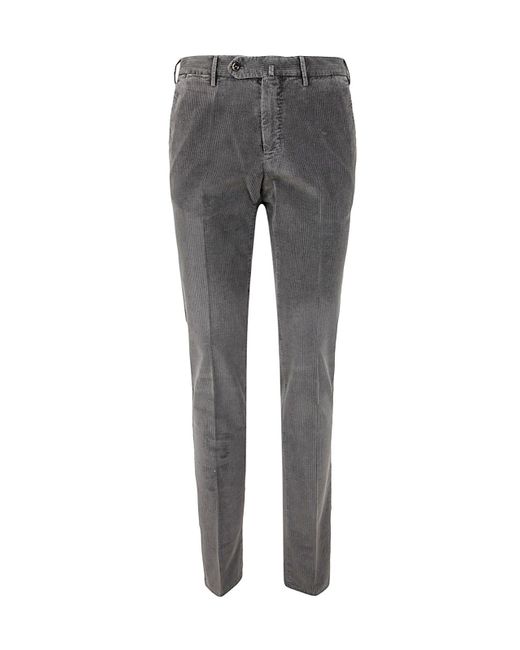 Pt01 Flat Front Trousers With Diagonal Pockets
