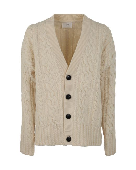 AMI Alexandre Mattiussi Cable Knitted Cardigan