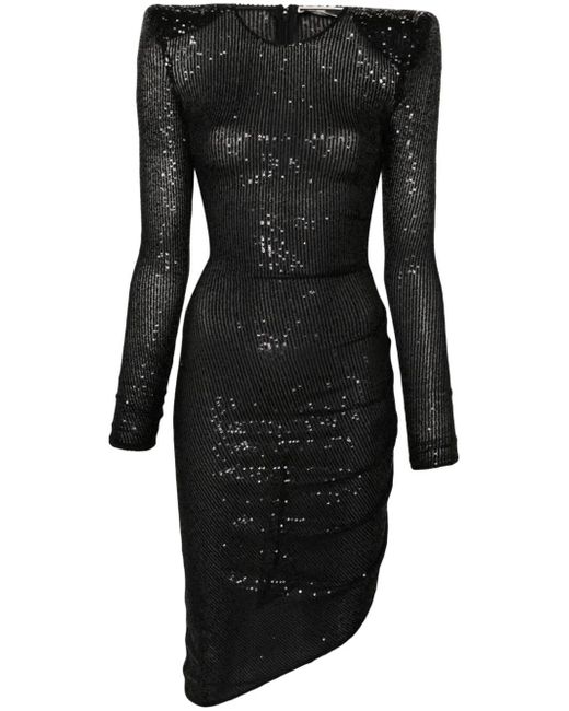 Elisabetta Franchi Long Sleeves Dress With Paillettes