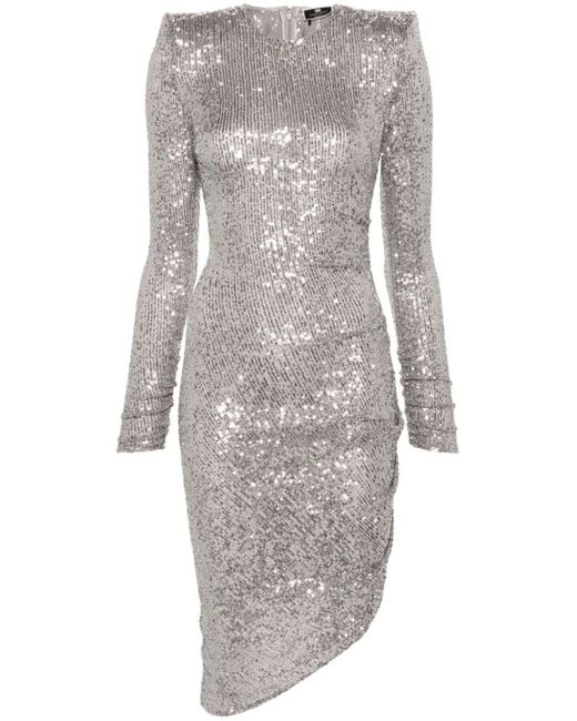 Elisabetta Franchi Long Sleeves Dress With Paillettes