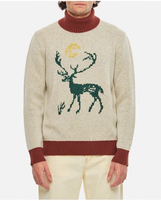 Chateau Orlando Stag Turtleneck Jumper Mohair Wool L