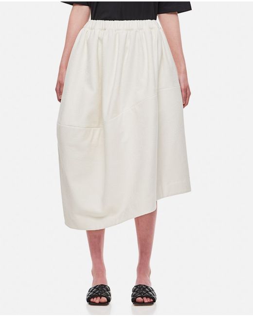 Comme Des Garçons Cotton Nylon Blen Midi Skirt XS