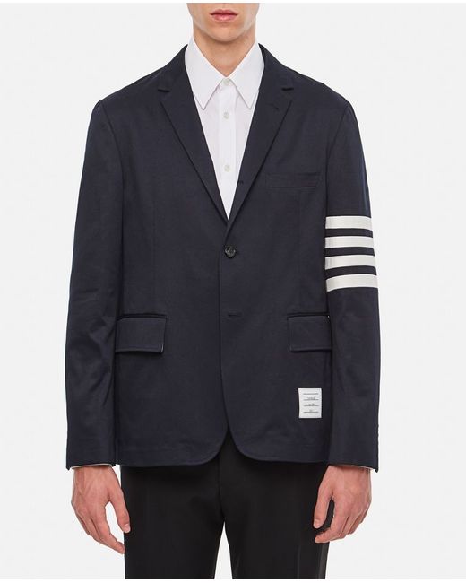 Thom Browne Unconstructered Classic Sport Jacket W 4 Bar Cotton Tw 3
