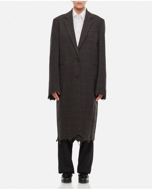 J.W.Anderson Single-breasted Distressed Wool Coat XS