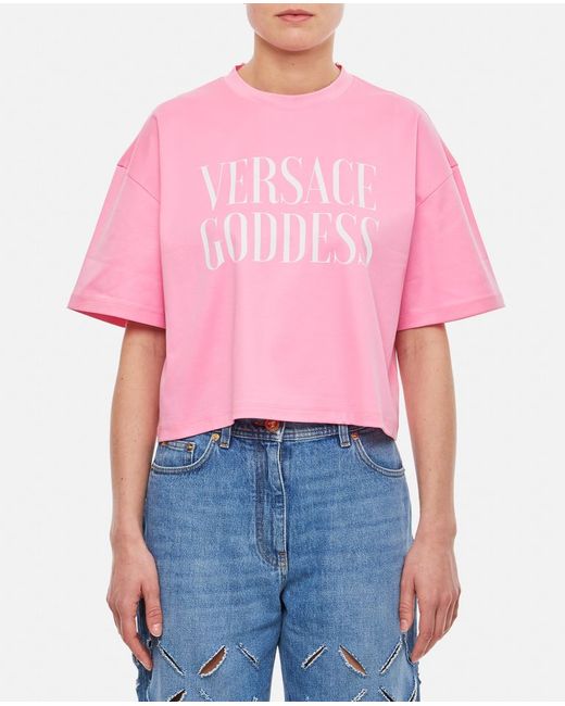 Versace Cotton Logo Cropped T-shirt 42