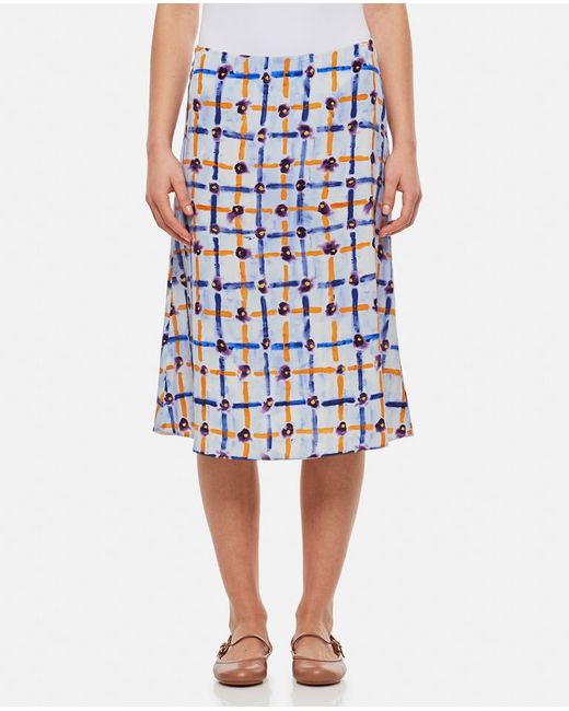 Marni Midi A-line Pattern Skirt 40