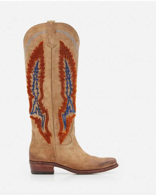Damy Hervè Round Toe Suede Cowboy Boots 38