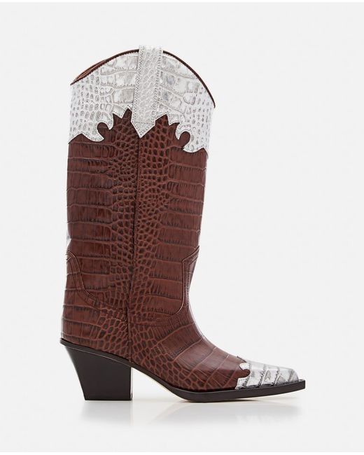 Paris Texas 60mm Ricky Embossed Croco Cowboy Boots 37