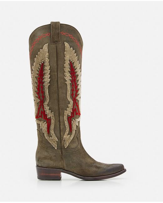 Damy Hervè Pointed Toe Suede Cowboy Boots 37 5