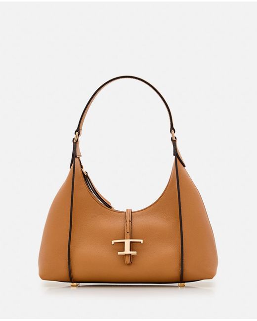 Tod's T Timeless Small Leather Hobo Bag TU
