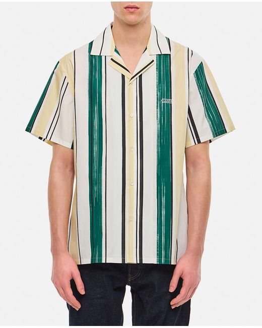 Lanvin Silk Printed Bowling Shirt 41