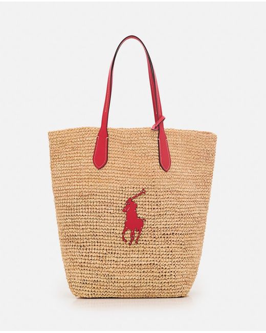 Polo Ralph Lauren Straw Tote Bag W/logo TU
