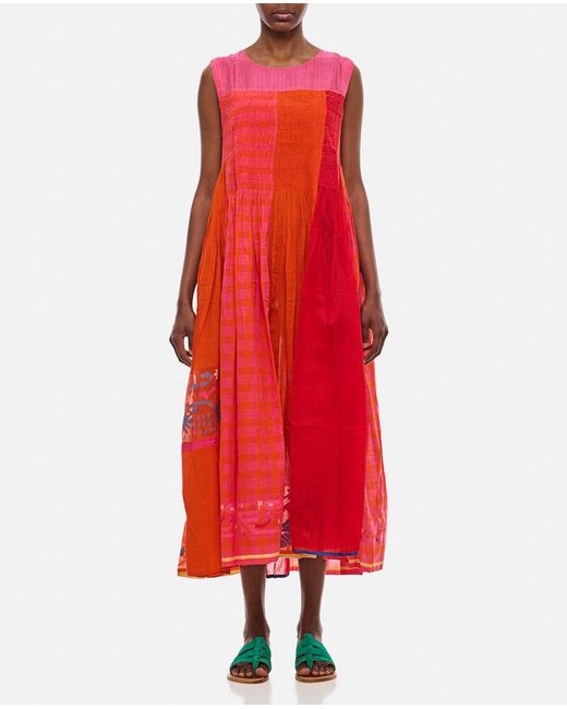 Injiri Cotton And Silk Midi Dress L