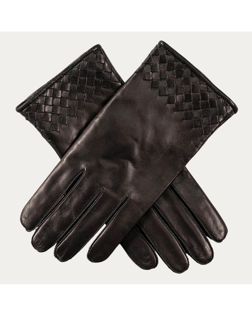 Black.co.uk Half Woven Italian Leather Gloves