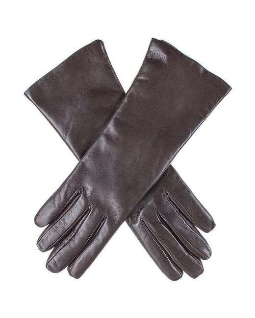 Black Dark Cashmere Lined Leather Gloves