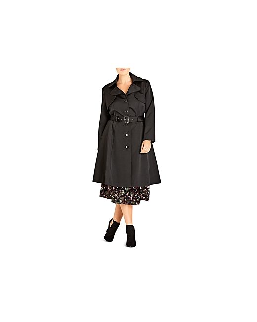 City Chic Belted Trench Coat