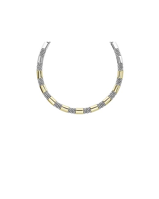Lagos 18K Yellow Gold Sterling High Bar Collar Necklace