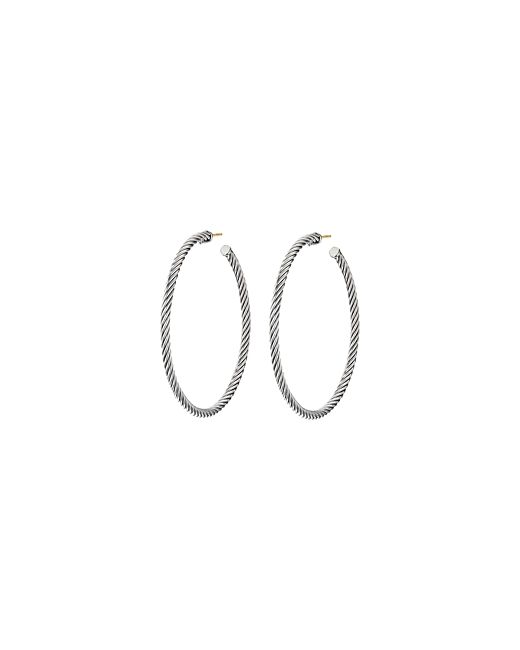 David Yurman Sterling Cable Large Hoop Earrings