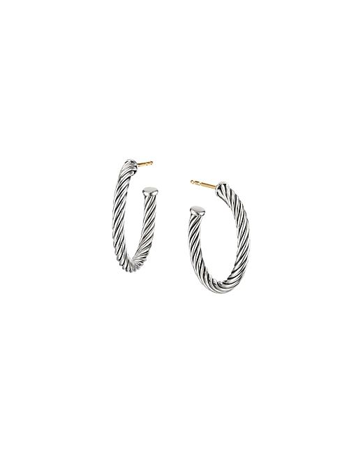 David Yurman Sterling Cable Small Hoop Earrings