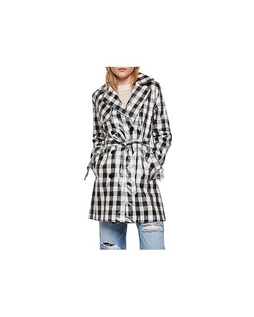 BCBGeneration Gingham Double-Breasted Trench Coat