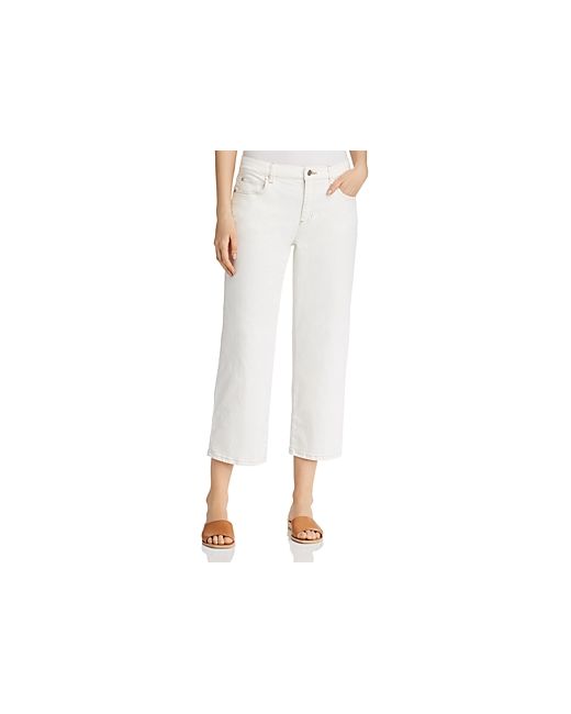 Eileen Fisher Cropped Wide-Leg Jeans in Undyed Natural