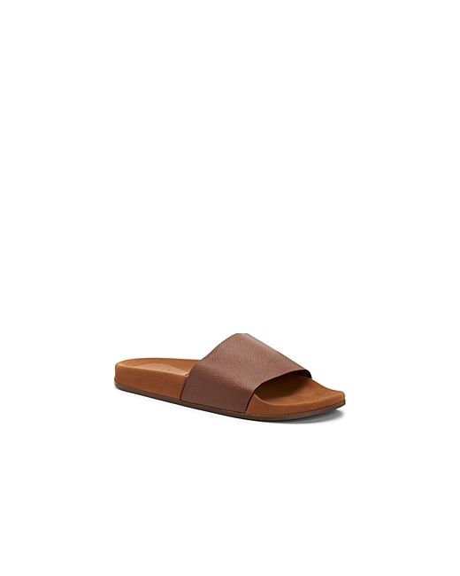 Aquatalia Percy Pebbled Leather Slide Sandals