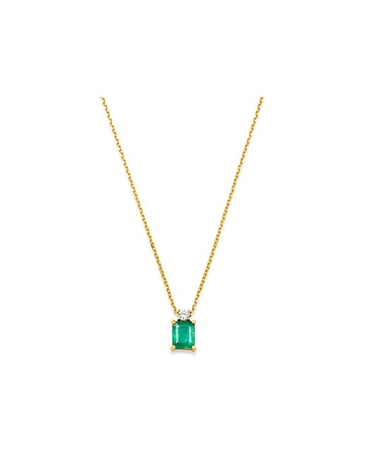 Bloomingdale's Emerald Diamond Pendant Necklace in 14K Yellow Gold 16