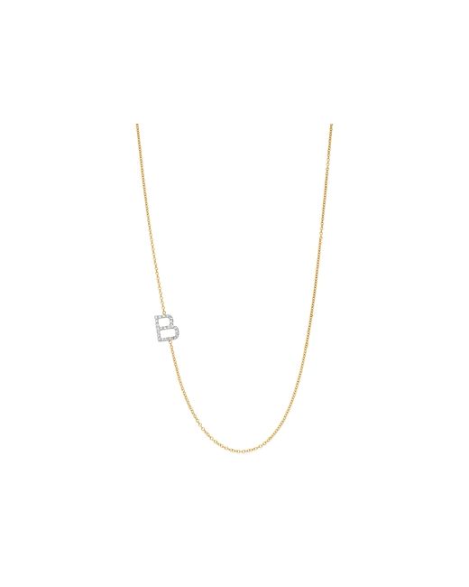 Zoe Lev 14K Yellow Gold Diamond Asymmetric Initial Necklace 18
