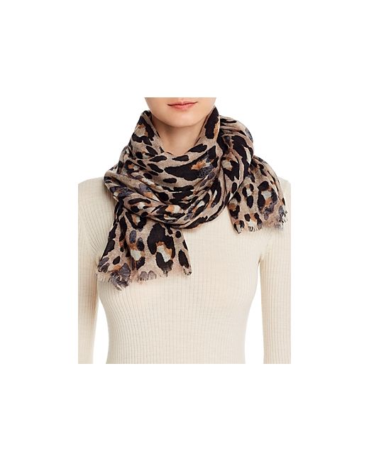 Bloomingdale's Leopard Print Wool Scarf 100 Exclusive