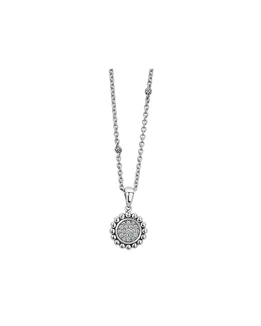 Lagos Sterling Caviar Spark Diamond Pendant Necklace 18