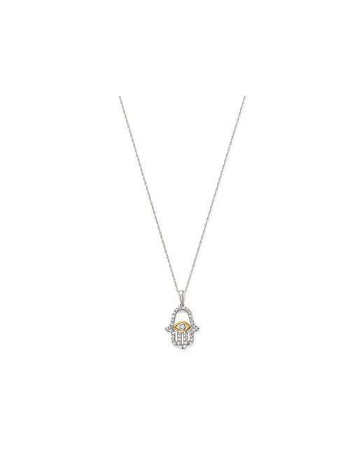 Bloomingdale's Diamond Hamsa Pendant Necklace in 14K Yellow Gold