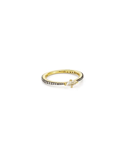 Nadri Solitaire Band Ring in 18K Yellow or Rhodium Plated