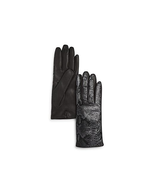 Bloomingdale's Python Printed Leather Gloves 100 Exclusive