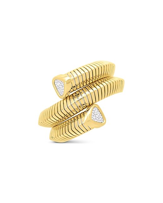 Marina B 18K Yellow Gold Trisola Bangle Bracelet with Diamonds