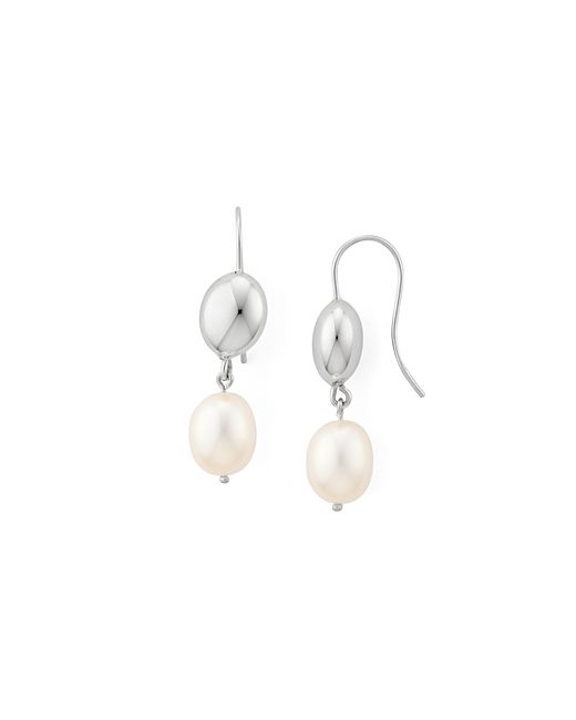 Bloomingdale's Cultured Freshwater Pearl Oblong Drop Earrings in Sterling