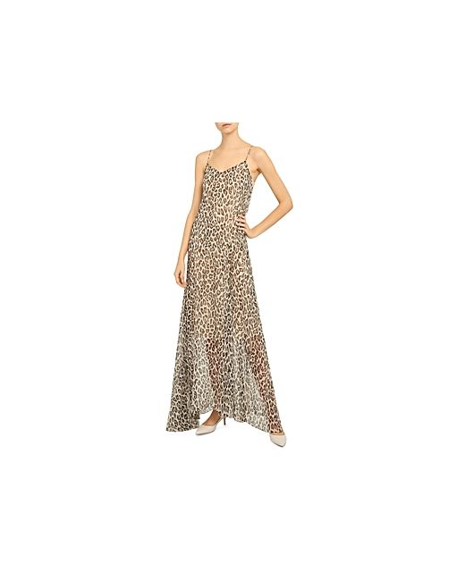 Theory Silk Leopard Print Maxi Dress