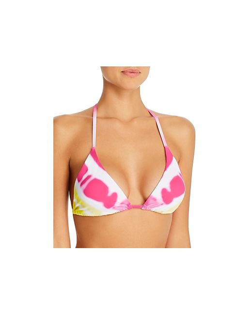 Aqua Tequila Sunrise Tie-Dyed String Bikini Top