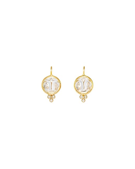 Temple St. Clair 18K Yellow Gold Moonface Earrings with Rock Crystal
