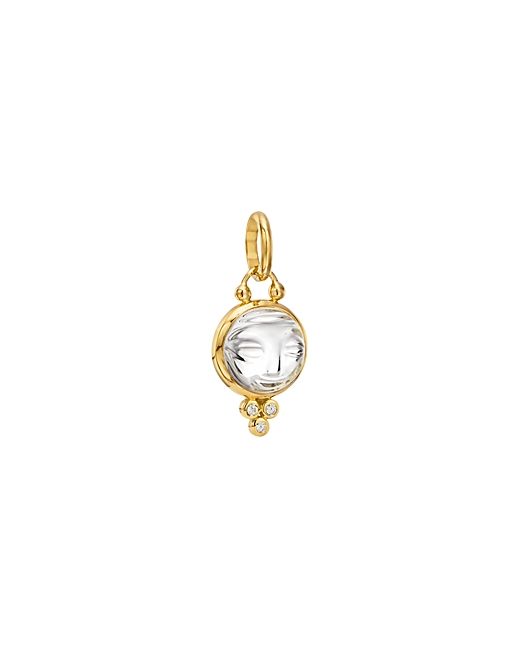 Temple St. Clair 18K Yellow Gold Moonface Pendant with Carved Rock