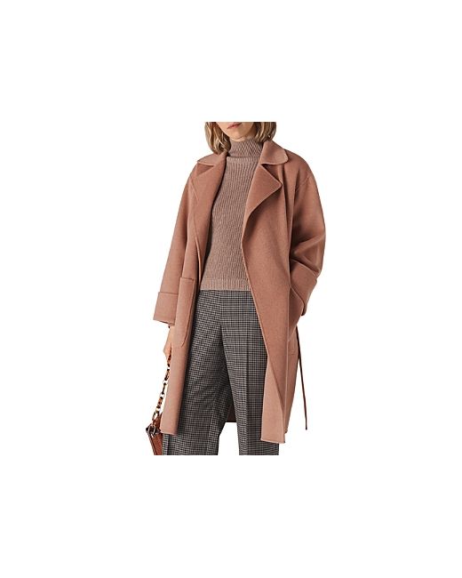 Whistles Double-Faced Wool-Blend Wrap Coat