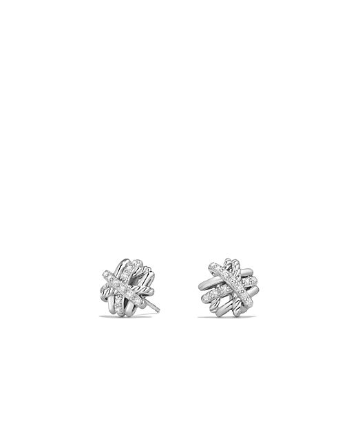 David Yurman Crossover Earrings with Diamonds