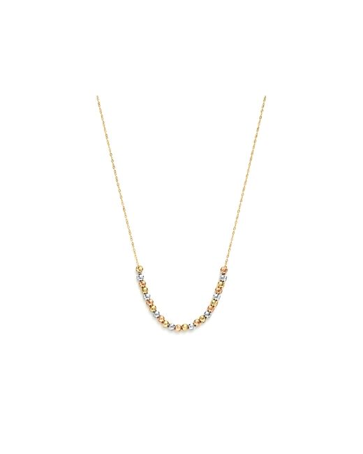 Bloomingdale's 14K and Rose Half Beaded Chain Necklace 17