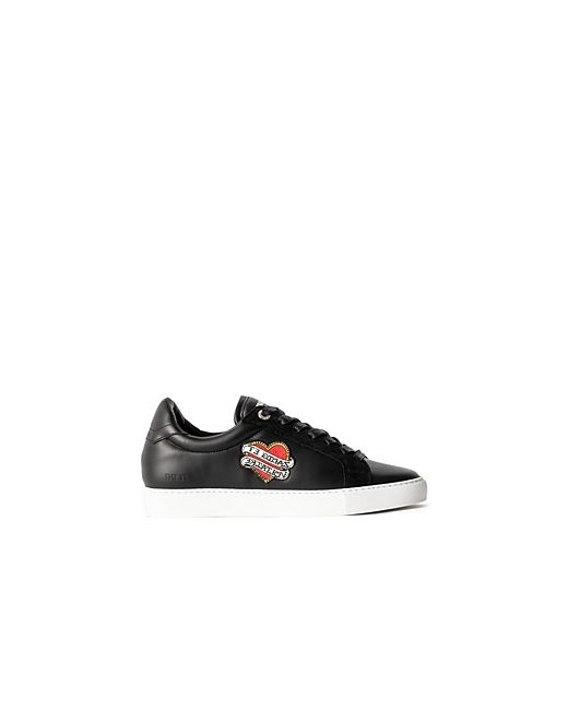 Zadig & Voltaire ZV1747 Smooth Tattoo Style Logo Patch Low Top Leather Sneakers