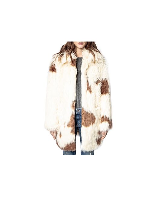Zadig & Voltaire Fred Patterned Faux Fur Coat